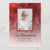 Programme Service funéraire floral de la carnation rouge (Devant)