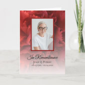 Programme Service funéraire floral de la carnation rouge pli (Devant)