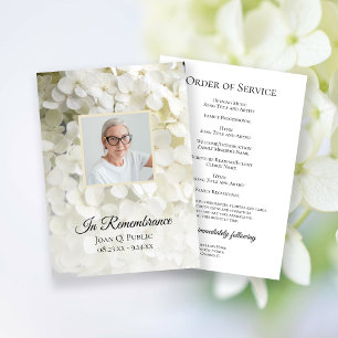 Programme Service funéraire floral Hydrangea blanc