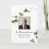 Programme Service funéraire Green English Ivy Vine Plié (Devant)