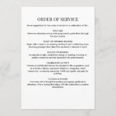 Programme Service funéraire ou mémorial de photo d'architect (Dos)