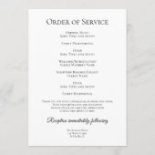 Programme Service funéraire Red Rose and Pearls (Dos)