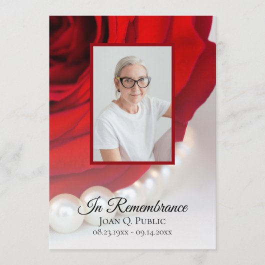 Programme Service funéraire Red Rose and Pearls (Devant)