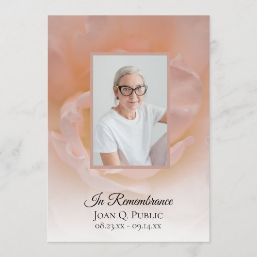 Programme Service funéraire rose pâle (Devant)