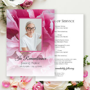 Programme Service funéraire rose Peony