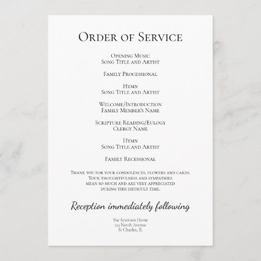 Programme Service funéraire Western Cowboy Boots Memorial (Dos)