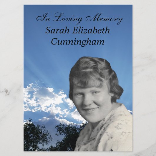 Programme Service Memorial Sun Rays Photo Flat Program (Devant)