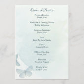 Programme Services funéraires aux papillons d'aquarelle vert (Dos)