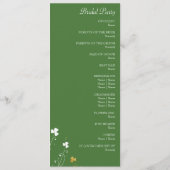 Programme Shamrock Fleur sauvage Vert et Or Mariage élégant (Dos)