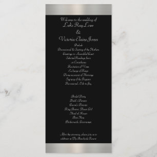 Programme Shimmery Silver & Black Stried Bow Mariage