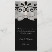 Programme Shimmery Silver & Black Stried Bow Mariage (Dos)