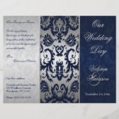 Programme Silver and Navy Blue Mariage damassé (Devant)