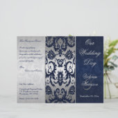 Programme Silver and Navy Blue Mariage damassé (Debout devant)