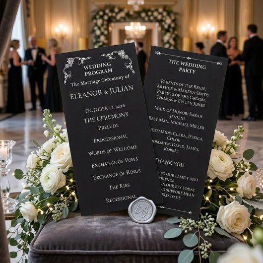 Programme Silver Elegance Collection Wedding Program Rack