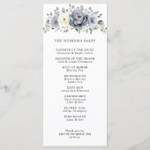 Programme Silver Grey Ivory Floral hiver Rustique Mariage (Dos)
