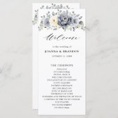 Programme Silver Grey Ivory Floral hiver Rustique Mariage (Devant / Derrière)