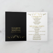 Programme Simple Blanc Vintage Gold Filigre Mariage élégant (Intérieur)