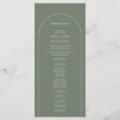 Programme Simple Boho Arch Sage Green Mariage plat (Dos)