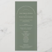 Programme Simple Boho Arch Sage Green Mariage plat (Devant)