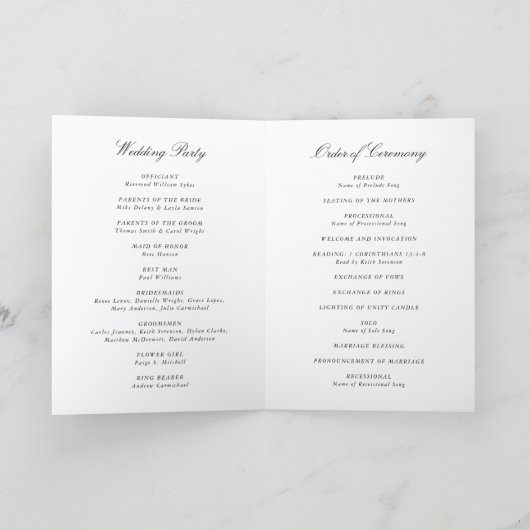 Programme Simple Bow Classic Wedding (Intérieur)