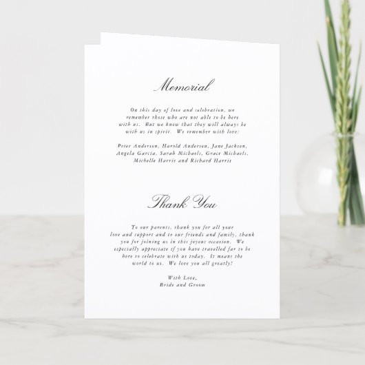 Programme Simple Bow Mariage Classique (Dos)