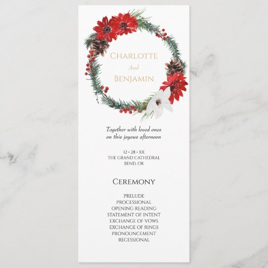 Programme Simple classique Noël moderne Mariage (Devant)