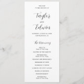 Programme Simple contemporain noir et blanc Mariage moderne (Devant)