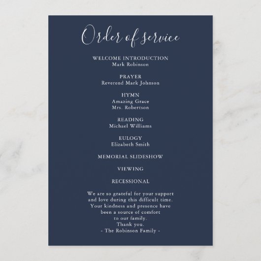 Programme Simple Croix Bleue Croix Bleue Ordre de service (Dos)