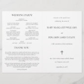 Programme simple de cérémonie de mariage catholiqu (Devant)