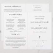 Programme simple de cérémonie de mariage catholiqu (Devant / Derrière)