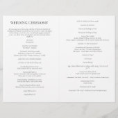 Programme simple de cérémonie de mariage catholiqu (Dos)