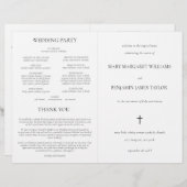 Programme simple de cérémonie de masse des Mariage (Devant / Derrière)