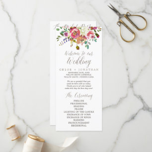 Programme simple de mariage floral Bouquet d'aquar