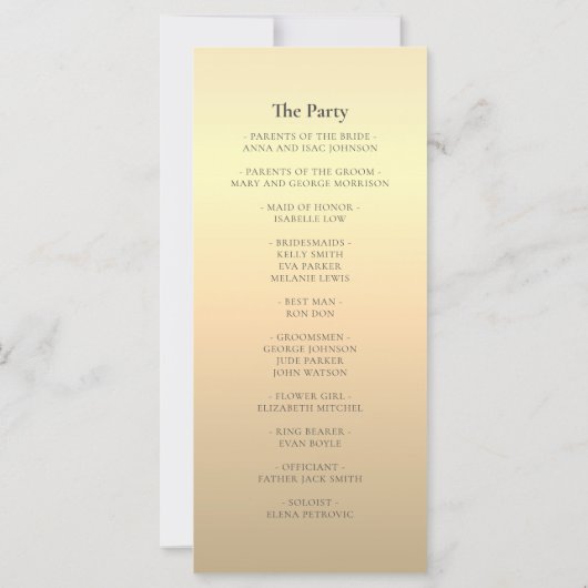 Programme simple de mariage vert émeraude (Dos)