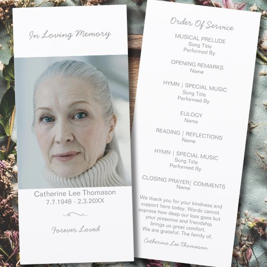 Programme Simple de Service Commémoratif avec Phot