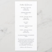 Programme Simple de Service Commémoratif avec Phot (Dos)