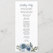 Programme Simple Dusty bleu Aquarelle Mariage (Devant)