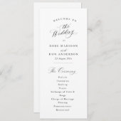 Programme Simple elegant black calligraphy wedding program (Devant / Derrière)