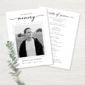 Programme Simple Elegant Christian Funeral Photo