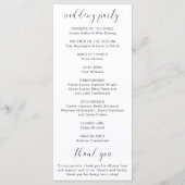 Programme Simple Élégant Cœur de Mariage Noir et Blanc (Dos)