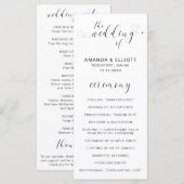 Programme Simple Élégant Cœur de Mariage Noir et Blanc (Devant / Derrière)