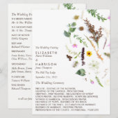 Programme Simple Élégant Fleurs Sauvages Botaniques Mariage (Devant / Derrière)