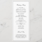 Programme Simple Élégant Formel Mariage Blanc & Noir (Dos)