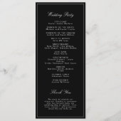 Programme Simple Élégant Formel Mariage Noir & Blanc (Dos)
