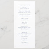 Programme Simple Élégant Mariage Bleu Poussiéreux Script (Dos)