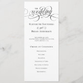 Programme Simple Élégant Mariage Noir et Blanc (Devant)