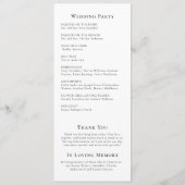Programme Simple Élégant Mariage Noir et Blanc (Dos)