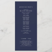 Programme Simple Elegant Script Photo Mariage bleu marine (Dos)