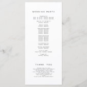 Programme Simple Elegant Script Photo Mariage moderne (Dos)