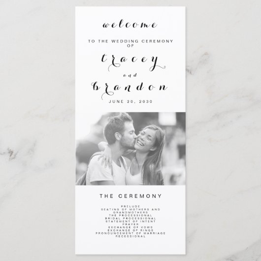 Programme Simple Elegant Script Photo Mariage moderne (Devant)